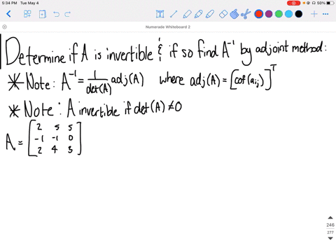 decide-whether-the-matrix-is-invertible-and-if-so-use-the-adjoint-method-to-find-its-inverse-aleftbe