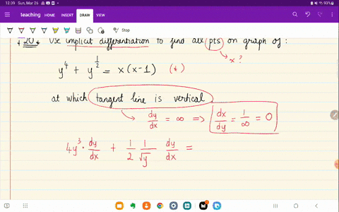 use-implicit-differentiation-to-find-all-points-on-the-graph-of-y4yfrac12xx-1-at-which-the-tangent-l