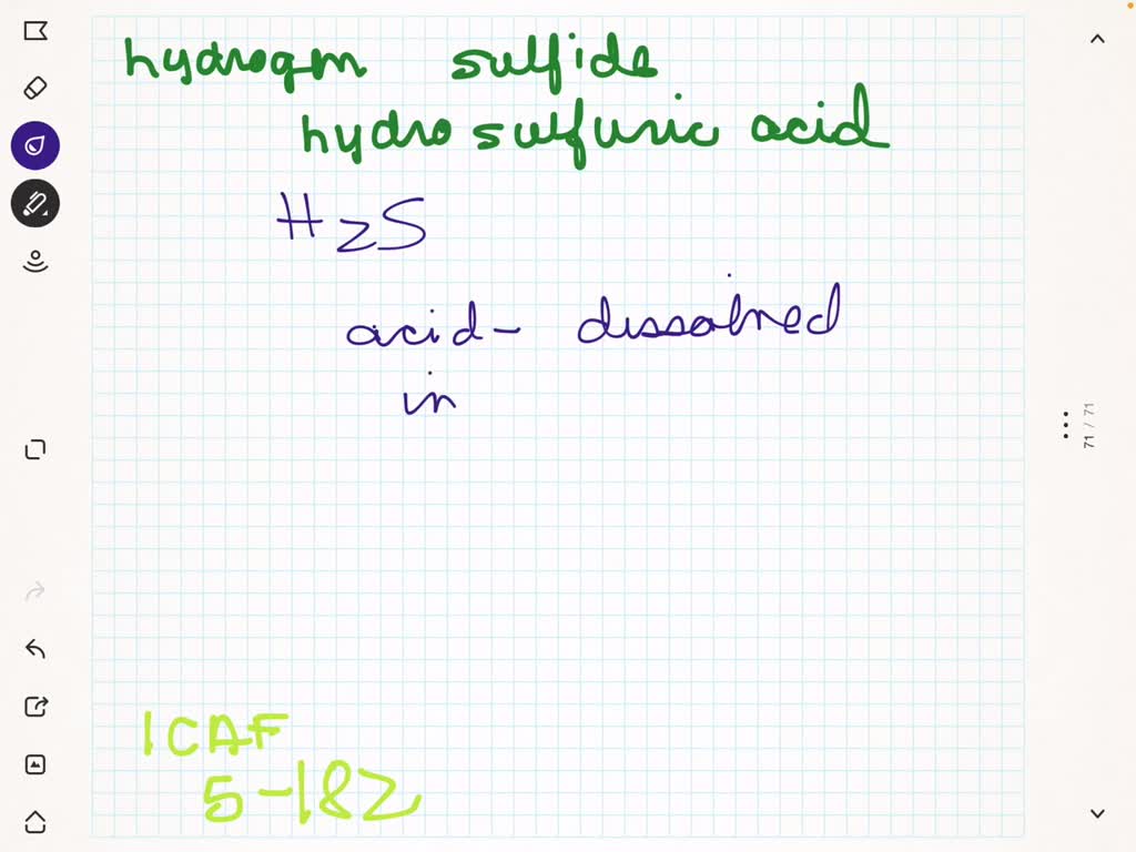 SOLVED:Hydrogen sulfide and hydrosulfuric acid have the same molecular ...