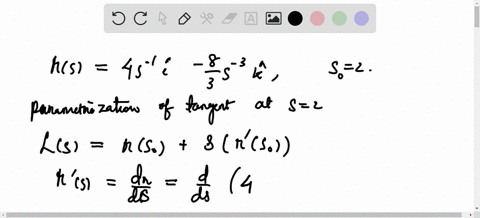 find-a-parametrization-of-the-tangent-line-at-the-point-indicated-mathbfrs4-s-1-mathbfi-frac83-s-3-m