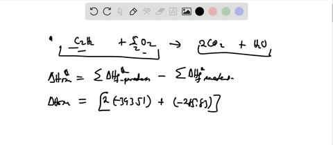 calculate-the-amount-of-heat-evolved-or-absorbed-when-a-02045-mathrmg-sample-of-acetylene-mathrmc_2-