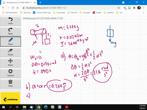 in-fig-10-50-two-620-mathrmkg-blocks-are-connected-by-a-massless-string-over-a-pulley-of-radius-240-
