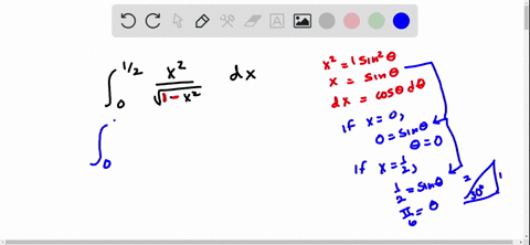 use-the-indicated-substitution-to-evaluate-the-integral-int_01-2-fracx2sqrt1-x2-d-x-quad-xsin-theta