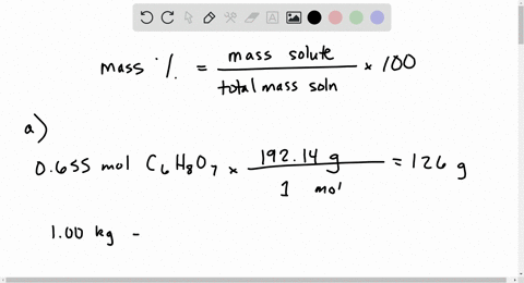 what-is-the-mass-percent-concentration-of-the-following-solutions-a-dissolve-0655-mol-of-citric-acid
