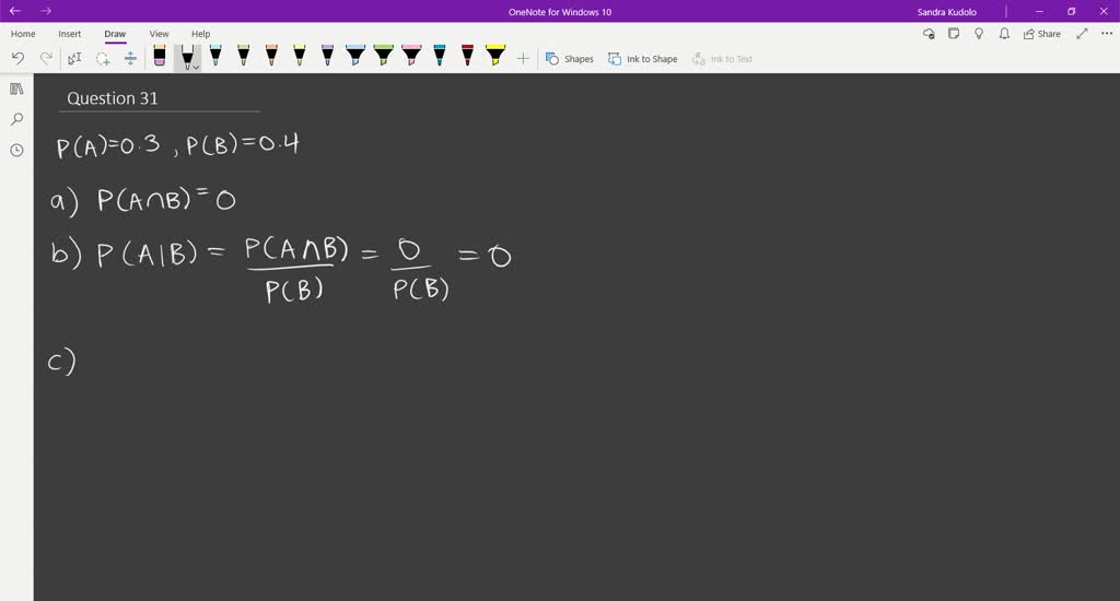 Solved Assume That We Have Two Events A And B That Are Mutually