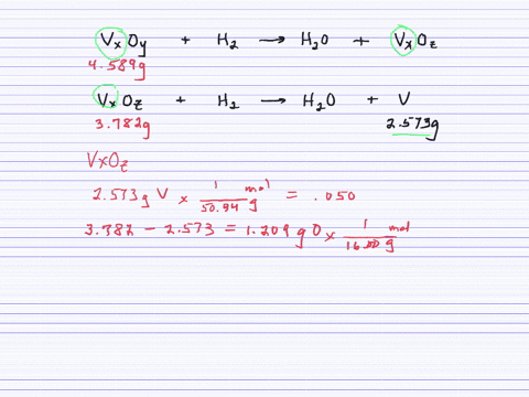 a-sample-of-an-oxide-of-vanadium-weighing-4589-mathrmg-was-heated-with-hydrogen-gas-to-form-water-an