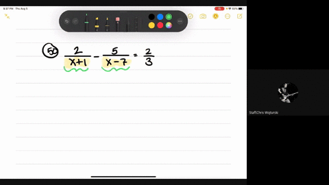 determine-the-restrictions-on-x-frac2x1-frac5x-7frac23