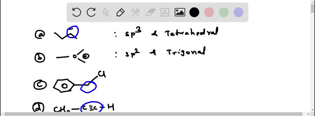 SOLVED:Predict the hybridization and geometry around each highlighted atom.