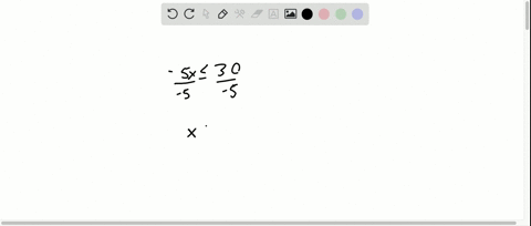 solve-each-linear-inequality-and-graph-the-solution-set-on-a-number-line-5-x-leq-30