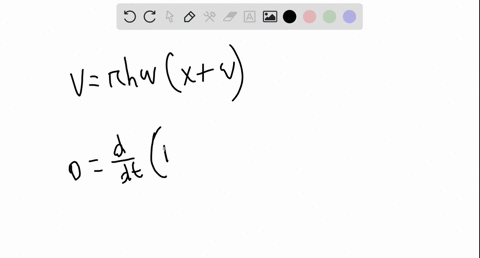 write-the-indicated-related-rates-equation-vpi-h-wxw-relate-fracd-bd-t-and-fracd-wd-t-assuming-that-