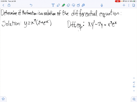 determine-whether-the-function-is-a-solution-of-the-differential-equation-x-yprime-2-yx3-ex-yx2left2