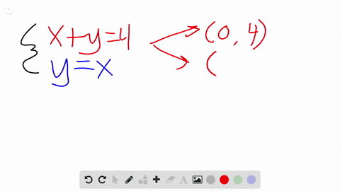 solve-each-system-of-equations-by-graphing-leftbeginarrayl-xy4-yx-endarrayright