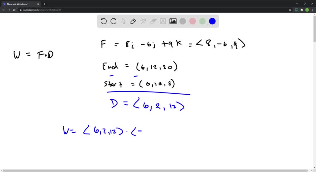 Find The Work Done By A Force F 8i 6j 9k SolvedLib