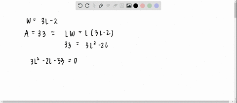 the-width-of-a-rectangle-is-2-less-than-three-times-its-length-if-the-area-of-the-rectangle-is-33-sq