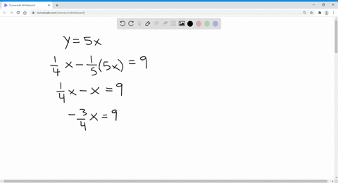 solve-each-system-by-the-substitution-method-check-each-solution-beginaligned-frac14-x-frac15-y9-y5-