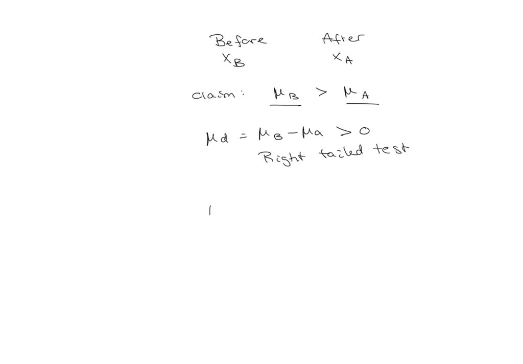 Alisha Is Conducting A Paired Differences Test For A "before (B Score ...