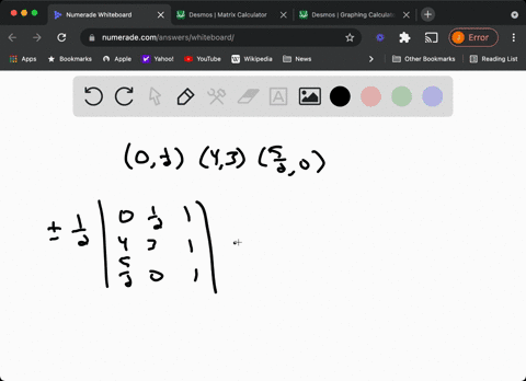 use-a-determinant-to-find-the-area-with-the-given-vertices-left0-frac12right43leftfrac52-0right