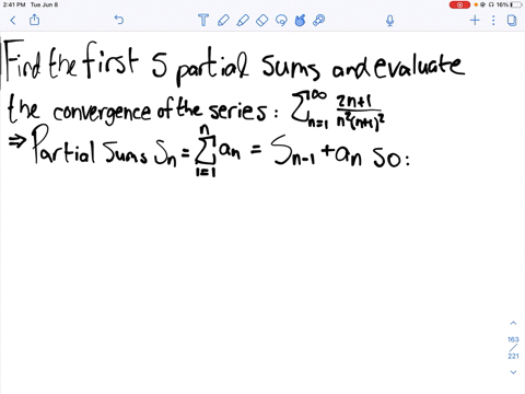 find-the-first-five-partial-sums-of-the-given-series-and-determine-whether-the-series-appears-to--17