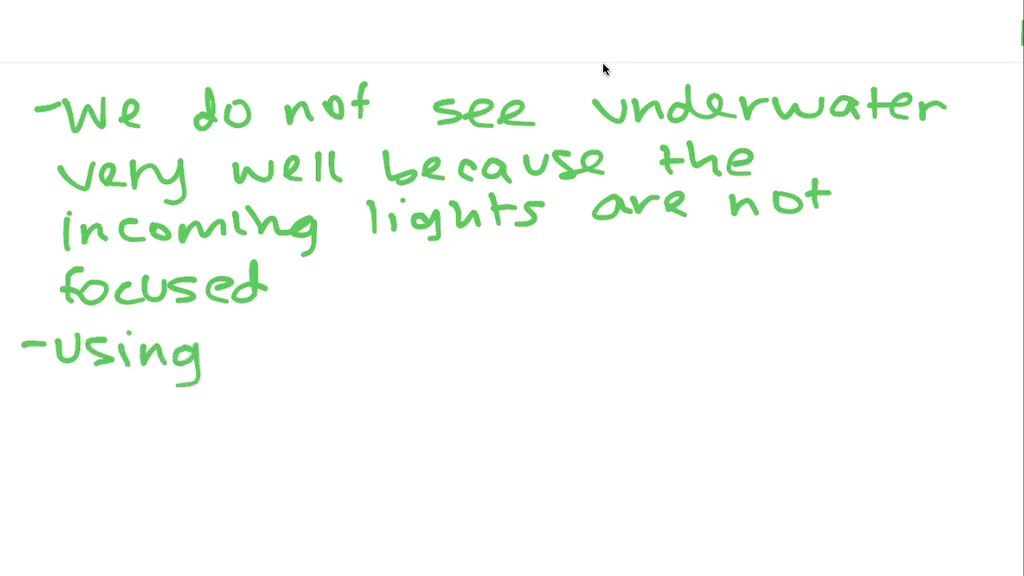 Why do humans see so poorly underwater? And why do goggles help? Numerade