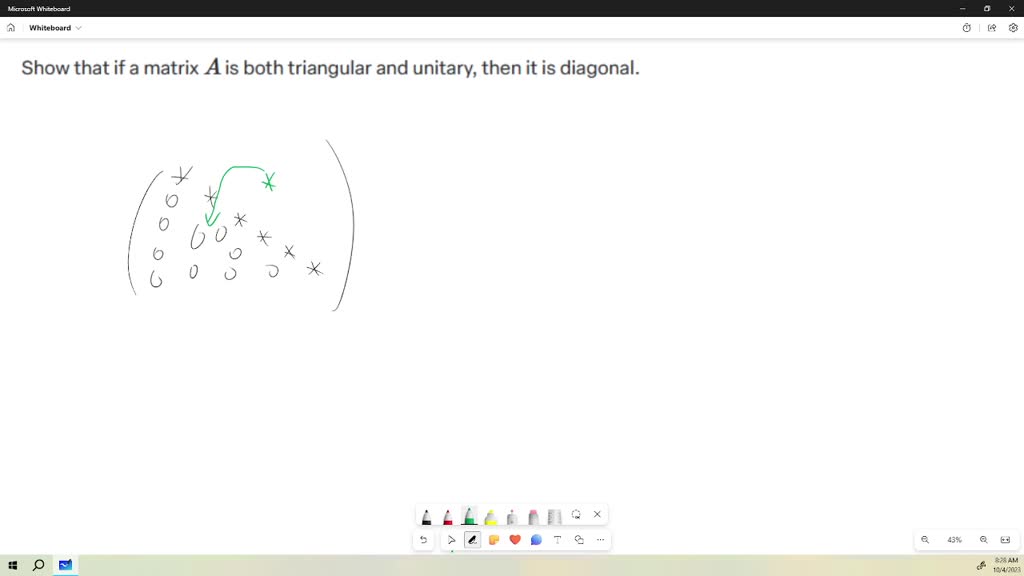 Show that if 𝐀 is an n-by-n upper triangular matrix with orthonormal ...