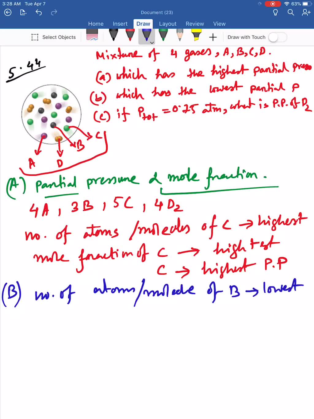 SOLVED:The scene at right represents a portion of a mixture of four ...