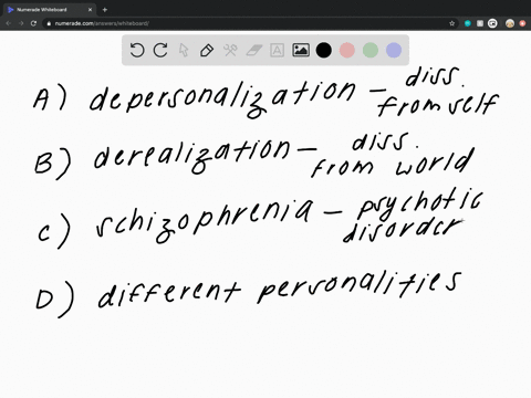 dissociative-identity-disorder-mainly-involves-______-a-depersonalization-b-derealization-c-schizoph