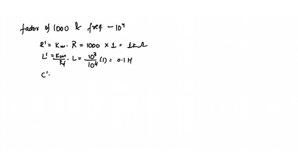 Beginning with the values in (1 1 . 5 0 ) for the normalized circuit ...