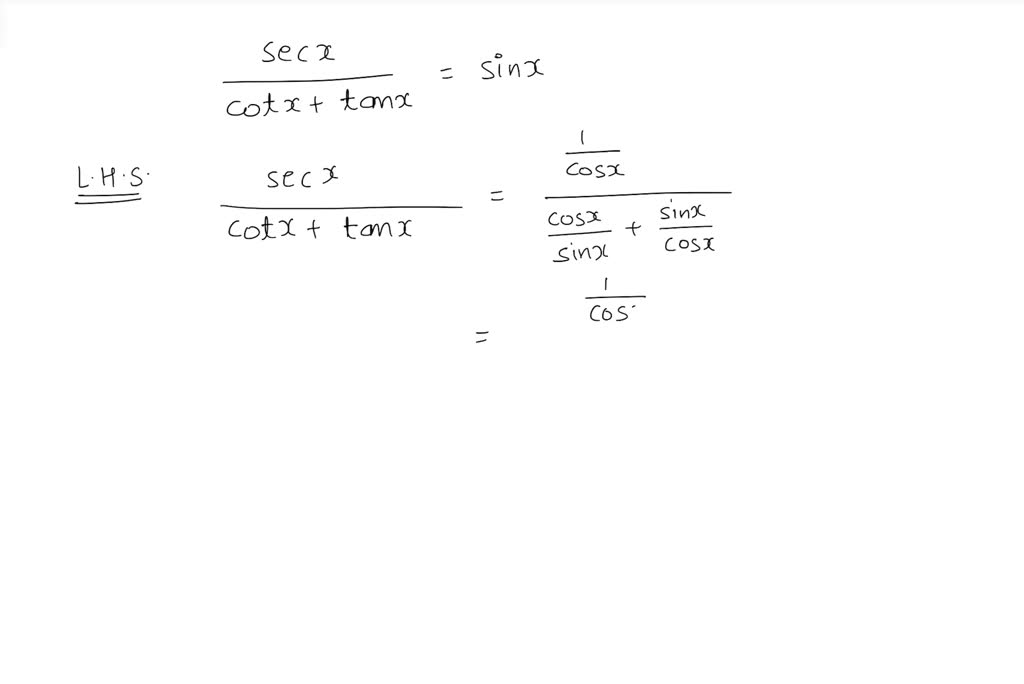 Verifying a Trigonometric Identity Verify the ide…