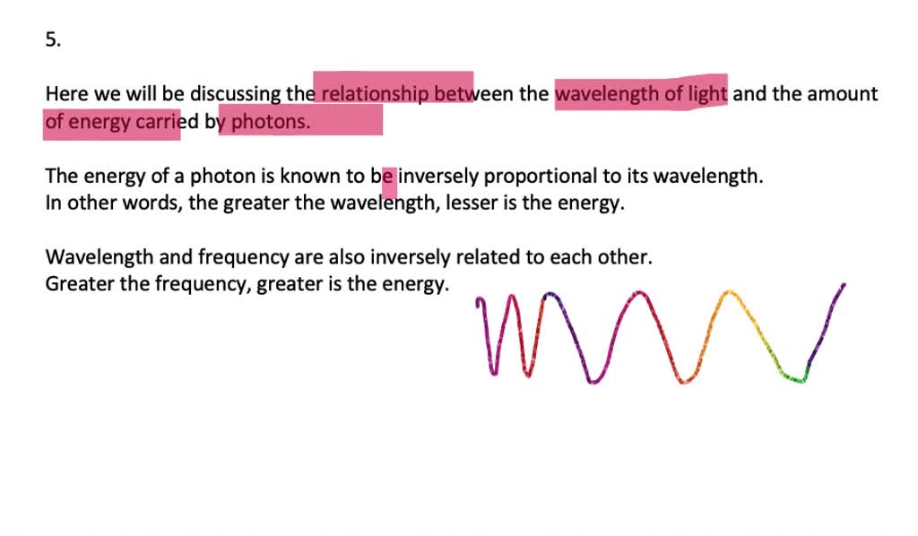  SOLVED What Is The Relationship Between The Wavelength Of Light And