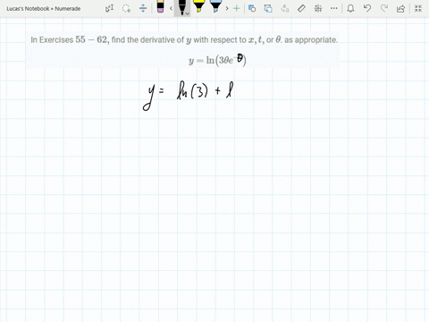 in-exercises-55-62-find-the-derivative-of-y-with-respect-to-x-t-or-theta-as-appropriate-yln-left3-th