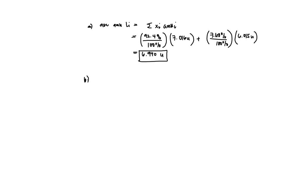 SOLVED:Determine the atomic mass of each element, given the isotopic ...