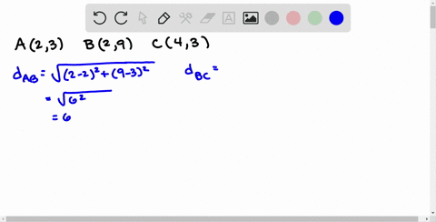 SOLVED:Explain how you could show that the points A(2, 3), B(2, 9), and ...