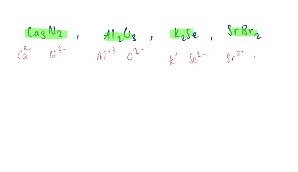 SOLVEDWrite the formula for the compound that forms between (a) calcium and nitrogen, (b