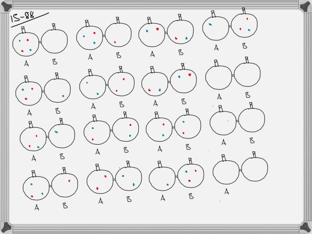 SOLVED:Suppose you have two identical red molecules labeled A and B ...