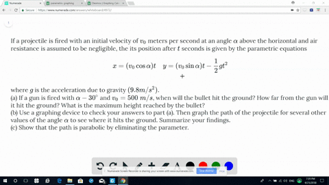 if-a-projectile-is-fired-with-an-initial-velocity-of-v_0-meters-per-second-at-an-angle-alpha-above-t