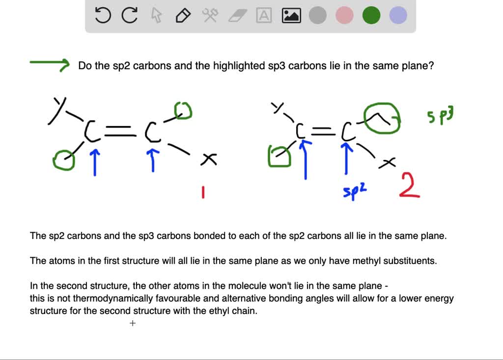 SOLVED:Do the s p^2 carbons and the indicated s p^3 carbons have to lie ...