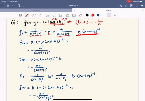find-all-the-second-partial-derivatives-fx-yln-a-xb-y