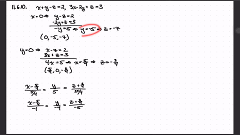 find-the-symmetric-equations-of-the-line-of-intersection-of-the-given-pair-of-planes-xy-z23-x-2-yz3