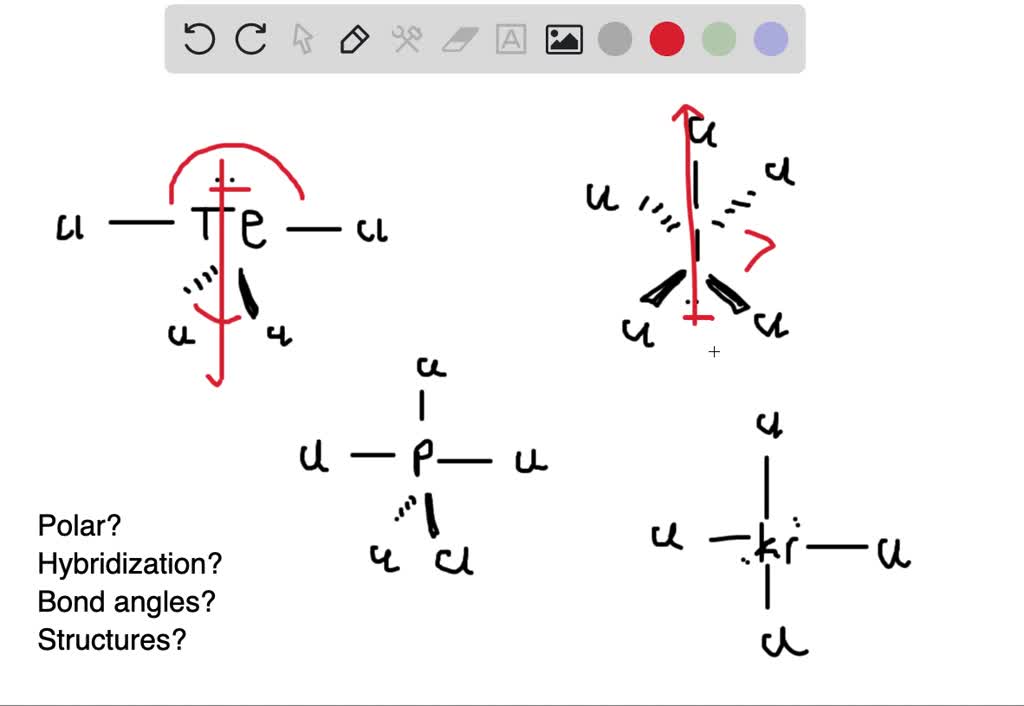 SOLVED:Draw the Lewis structures for TeCl4, ICl5, PCl5, KrCl4, and ...
