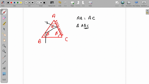 one-face-a-c-of-the-glass-prism-is-silvered-as-shown-and-the-principal-section-of-a-glass-prism-is-a