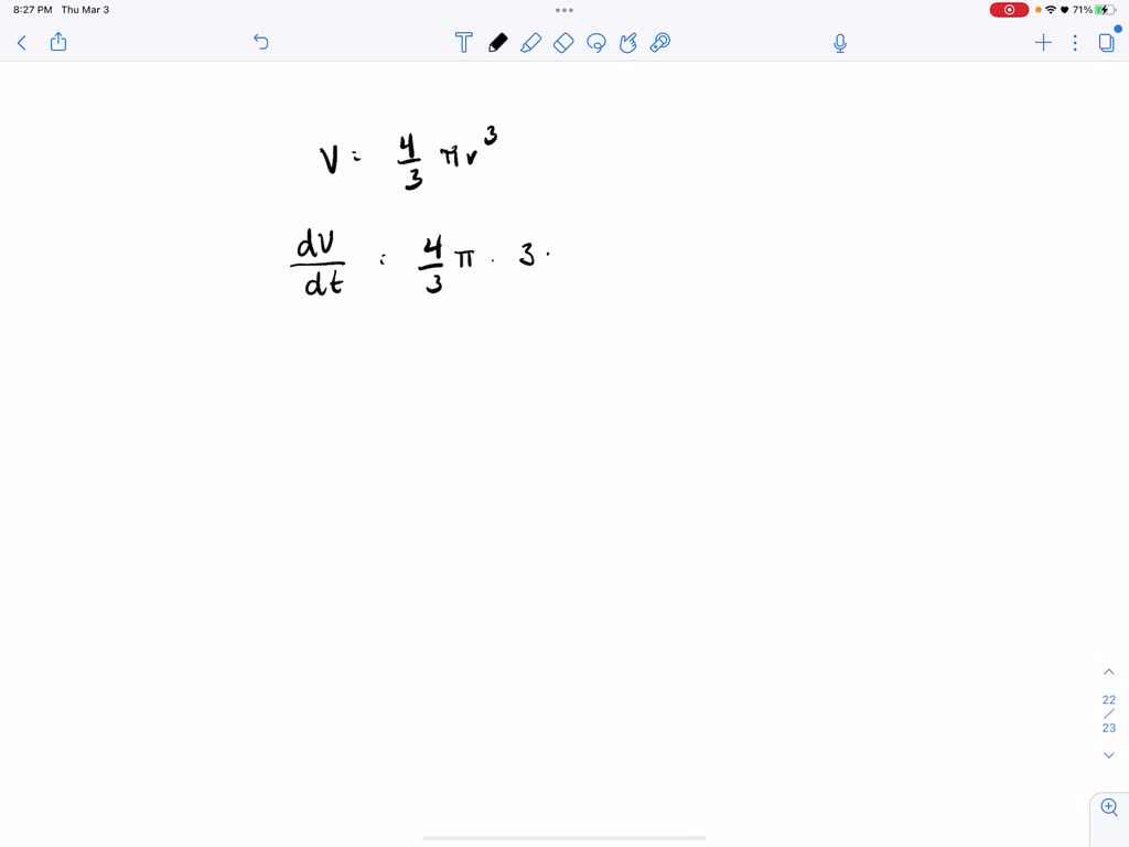 SOLVEDAs a spherical weather balloon is being inflated, its radius r is a function of time t
