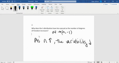 explain-why-the-t-distribution-has-less-spread-as-the-number-of-degrees-of-freedom-increases