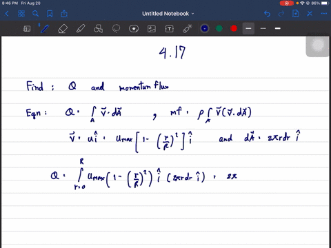 the-velocity-distribution-for-laminar-flow-in-a-long-circular-tube-of-radius-r-is-given-by-the-one-d