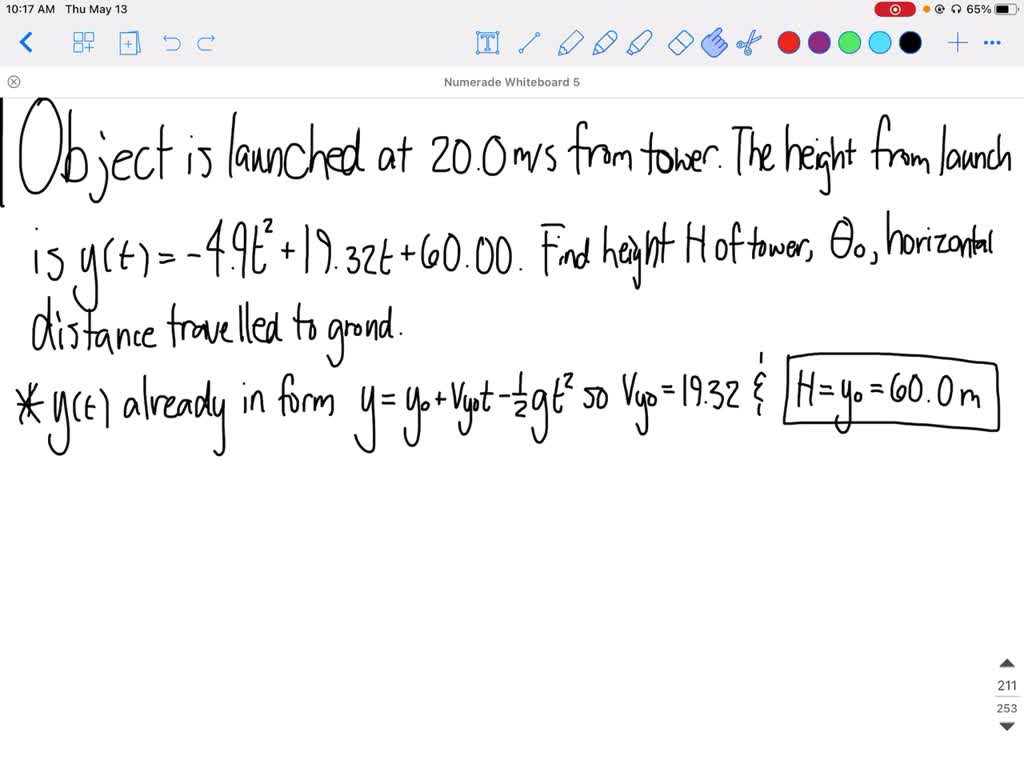 solved-an-object-is-launched-at-a-speed-of-20-0-m-s-from-the-top-of