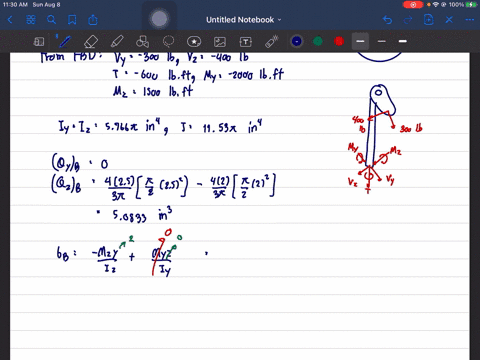 determine-the-state-of-stress-at-point-b-on-the-cross-section-of-the-post-at-section-a-a-indicate-th