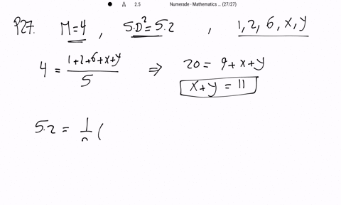 the-means-of-five-observations-is-4-and-their-variance-is-52-if-three-of-these-observations-are-12-a