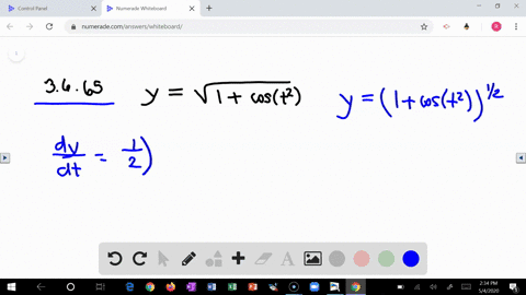 find-d-y-d-t-ysqrt1cos-leftt2right