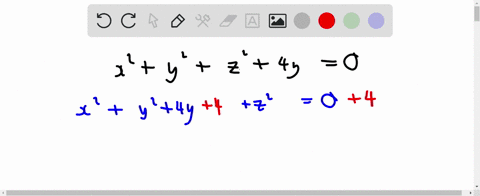 find-the-center-and-radius-of-the-sphere-x2y2z24-y0