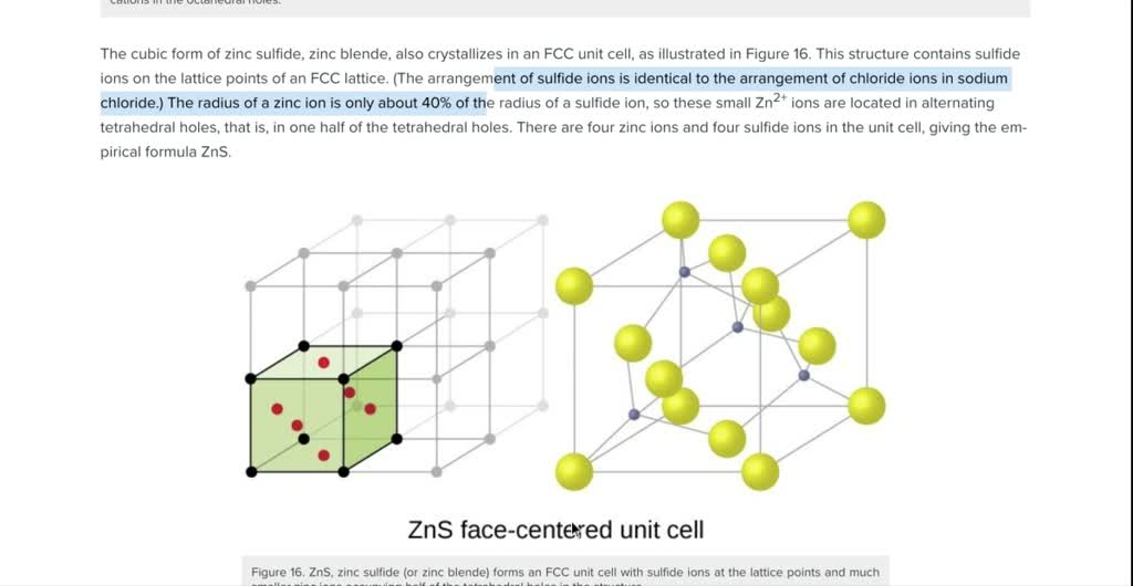 SOLVEDHow many zinc and sulfide ions are present in the unit cell of