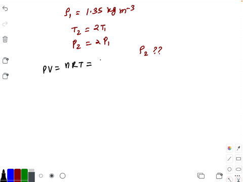 the-density-of-an-ideal-gas-is-135-mathrmkg-mathrmm-3-if-the-temperature-in-kelvin-and-the-pressure-